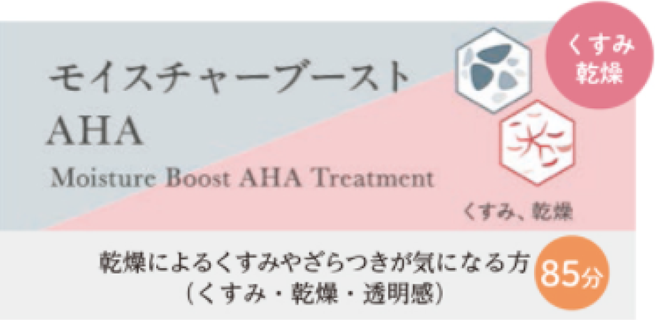 モイスチャーブースト AHA Moisture Boost AHA Treatment 乾燥によるくすみやざらつきが気になる方（くすみ・乾燥・透明感）85分